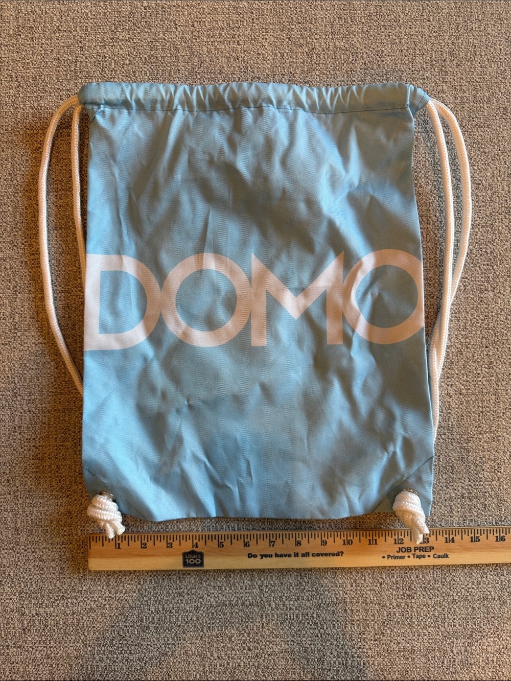 DOMO Light Blue Drawstring Backpack NEW - Picture 2 of 3